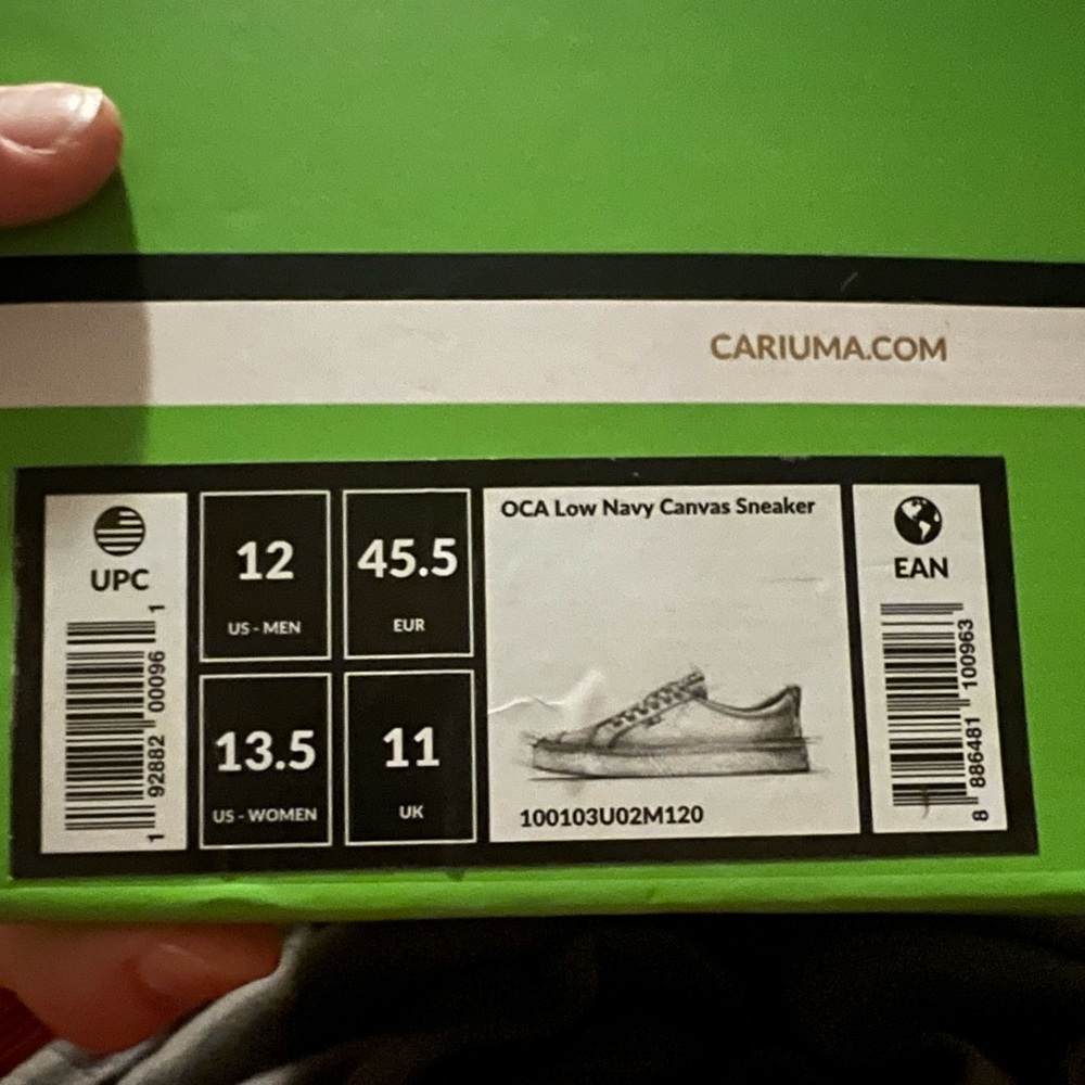 NIB Navy Cariuma size 12 men's OCA low canvas sneaker - Picture 11 of 16